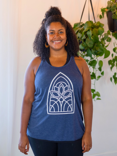 The Abbey Logo Women's Flowy Racerback Tank - The Yoga Abbey