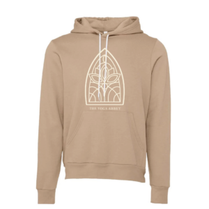 The Yoga Abbey logo hoodie in tan