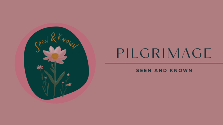 Seen and Known Pilgrimage Image with pink flower