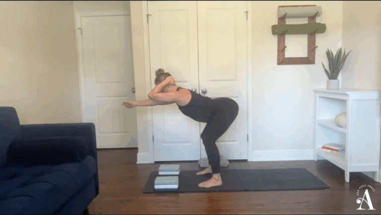 Alison Cox in a Half Lift during Step Into Newness Slow Flow
