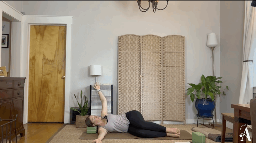 Jamie Terry in Side Fetal Pose Heart Opener