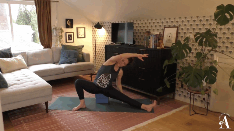 February 2026 Power Flow Caroline in skandasana variation