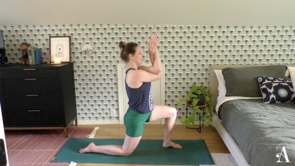 Caroline Williams in Low Crescent Lunge with Eagle Arms